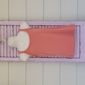 NWOT 💗 VS PINK Victoria's Secret Tank Cami Top Built-In Bra Peach L